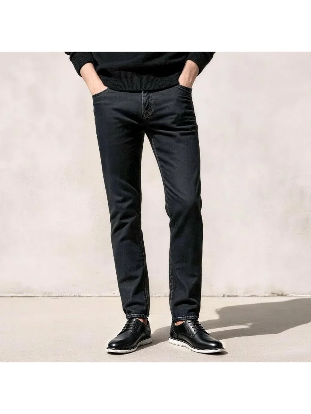 Men's Black Wingtip Casual Leather Lace Up Fit Brogue Oxford Office Dress Shoes